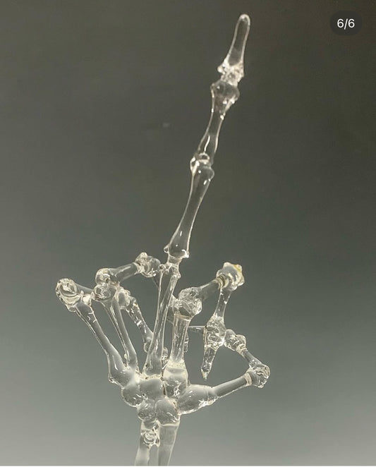 Glass skeleton hand